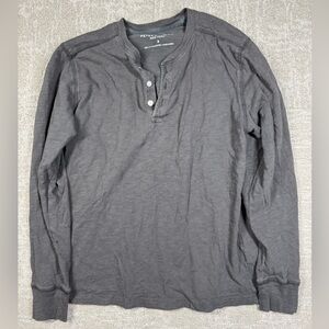 Peter Manning 100% Cotton Made In Peru Mens Casual Henley Shirt DISTRESSED Sz 3